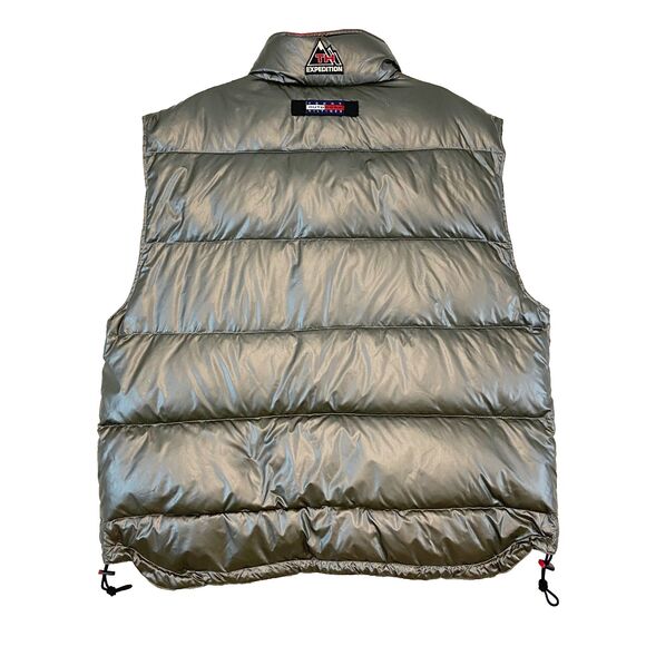 90s Tommy Hilfiger Puffer Vest Outdoor Series 2 Mens XXL Silver Hip Hop Urban - Picture 3 of 7